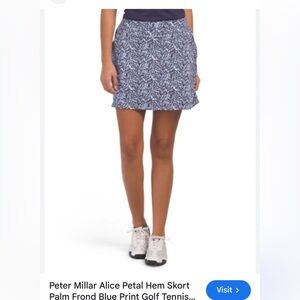 Peter Millar Palm Frond Performance Petal Hem Skort Womens Medium